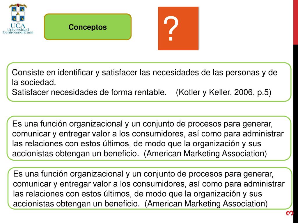 Conceptos. Consiste en identificar y satisfacer las necesidades de las personas y de la sociedad.