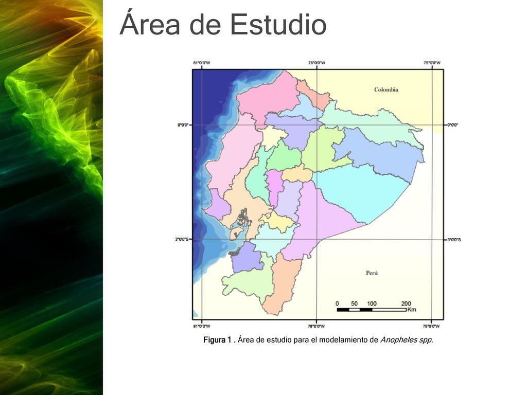 Figura 1 . Área de estudio para el modelamiento de Anopheles spp.