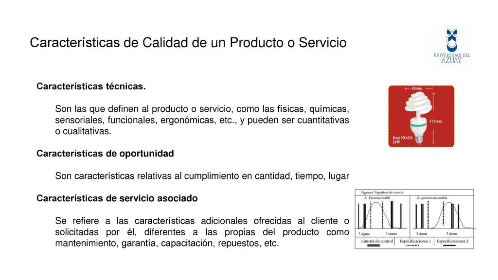 Características de Calidad de un Producto o Servicio