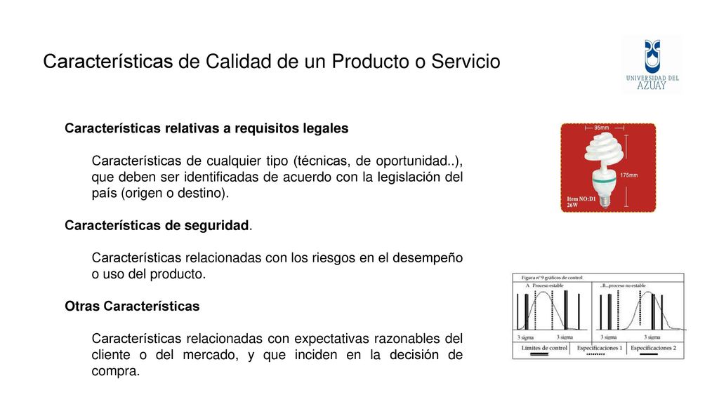 Características de Calidad de un Producto o Servicio