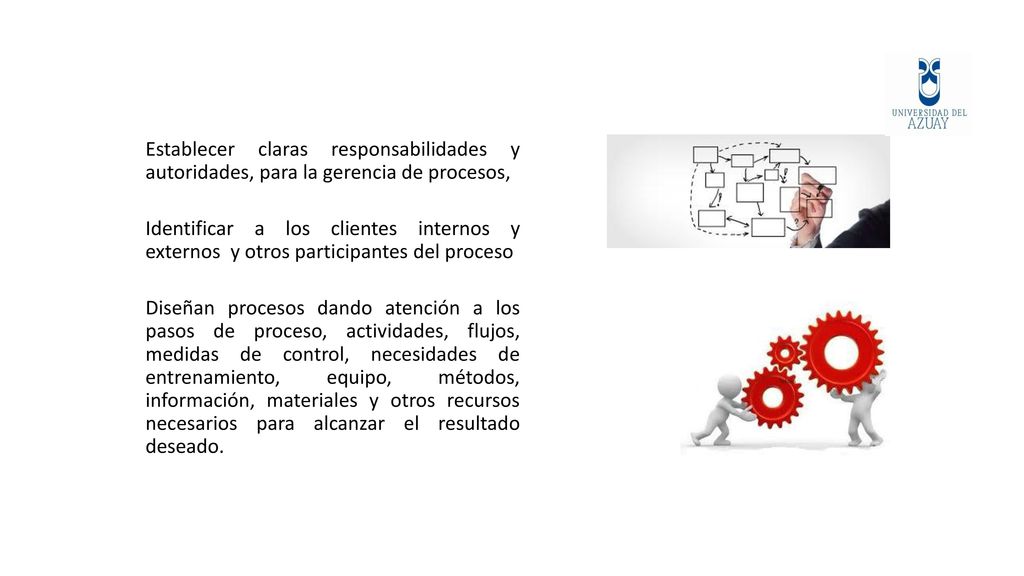 Establecer claras responsabilidades y autoridades, para la gerencia de procesos,