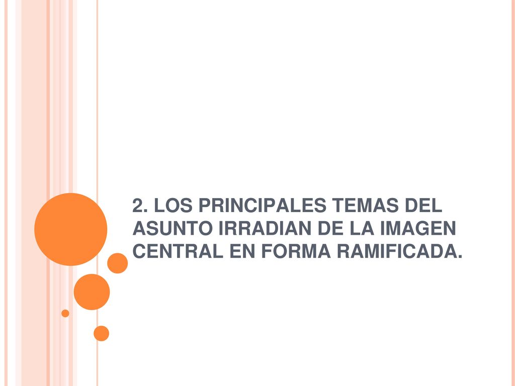 2. LOS PRINCIPALES TEMAS DEL ASUNTO IRRADIAN DE LA IMAGEN CENTRAL EN FORMA RAMIFICADA.