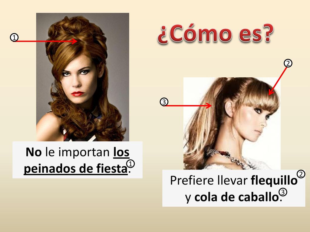 ¿Cómo es No le importan los peinados de fiesta.