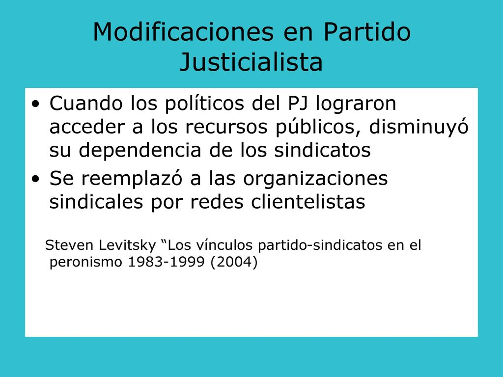 Modificaciones en Partido Justicialista