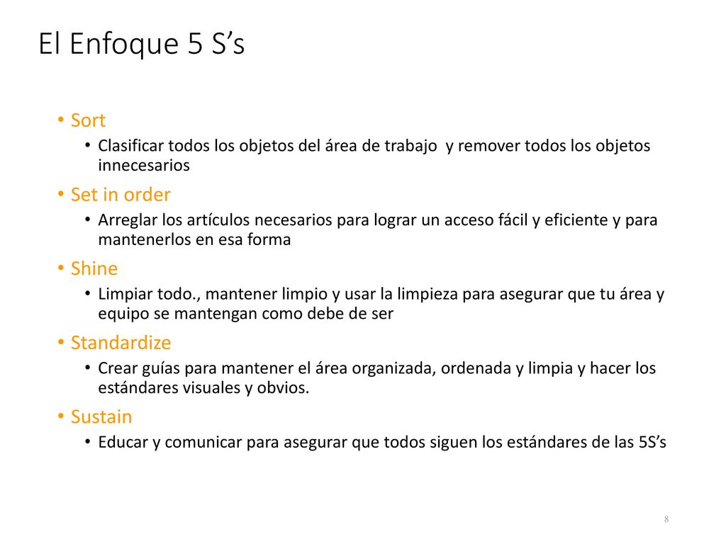 El Enfoque 5 S’s Sort Set in order Shine Standardize Sustain
