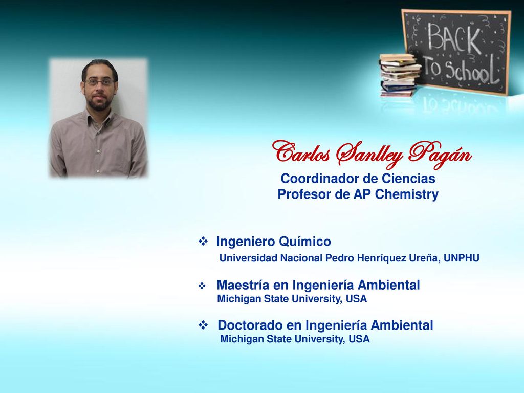 Coordinador de Ciencias Profesor de AP Chemistry