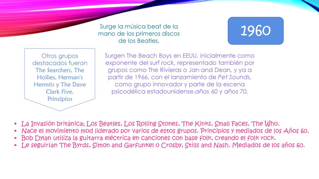 Surge la música beat de la mano de los primeros discos de los Beatles.