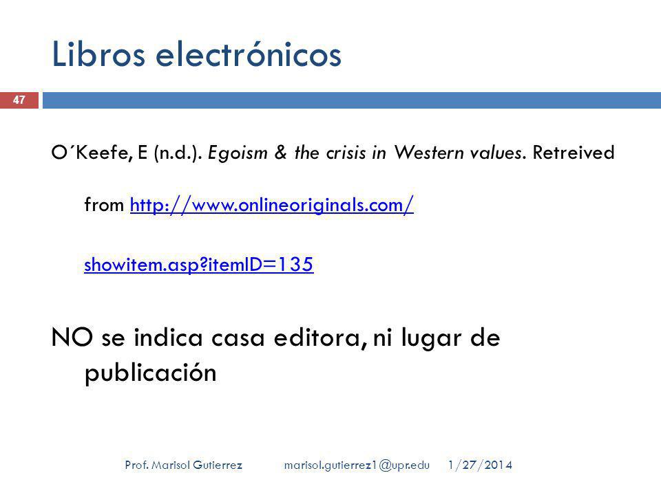 Libros electrónicos NO se indica casa editora, ni lugar de publicación