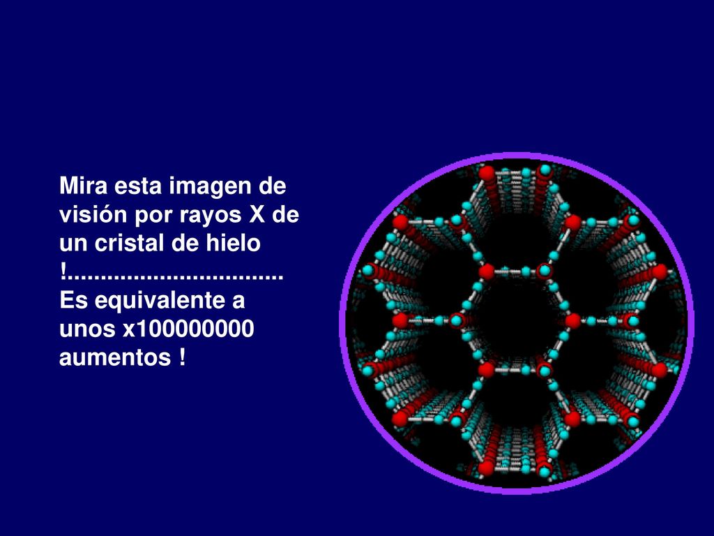 Mira esta imagen de visión por rayos X de un cristal de hielo