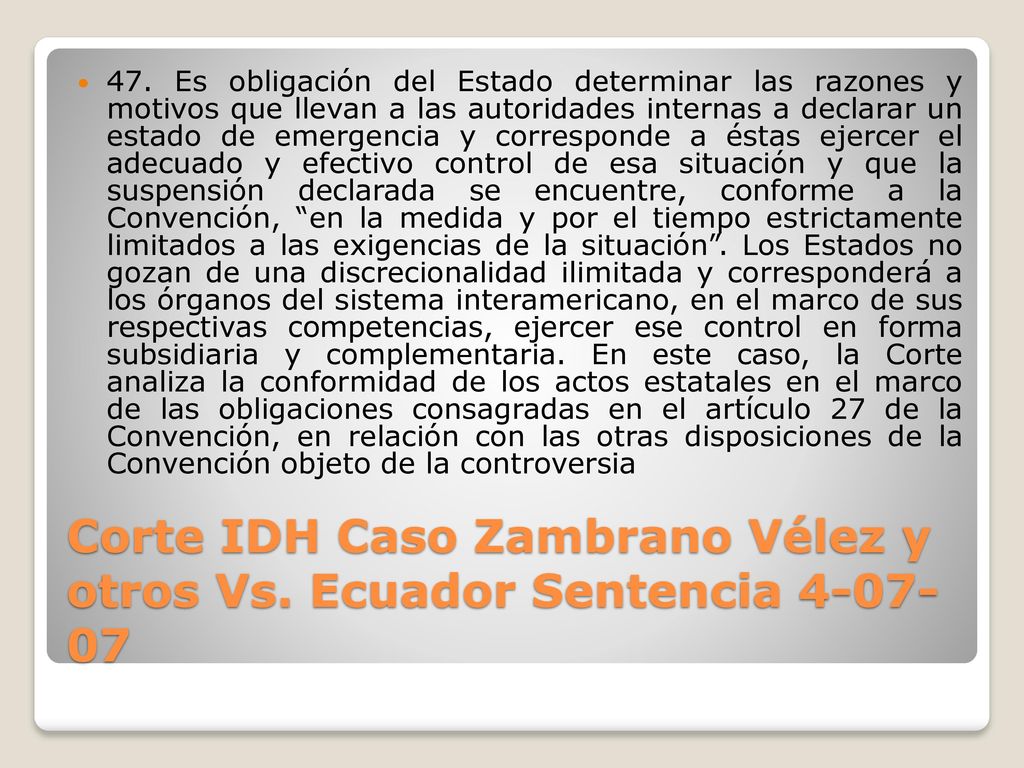 Corte IDH Caso Zambrano Vélez y otros Vs. Ecuador Sentencia