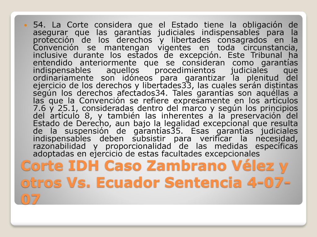 Corte IDH Caso Zambrano Vélez y otros Vs. Ecuador Sentencia