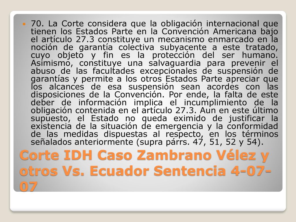 Corte IDH Caso Zambrano Vélez y otros Vs. Ecuador Sentencia