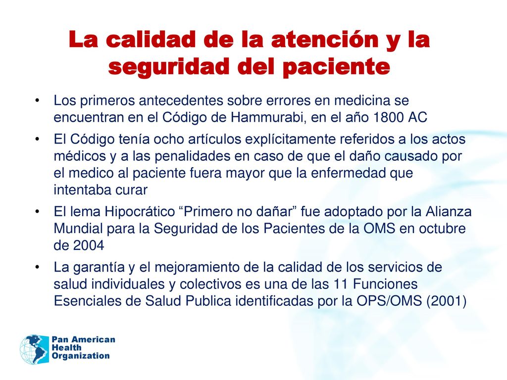 La calidad de la atención y la seguridad del paciente