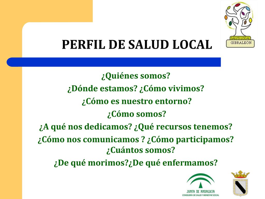 PERFIL DE SALUD LOCAL ¿Quiénes somos ¿Dónde estamos ¿Cómo vivimos