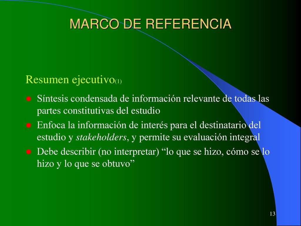 MARCO DE REFERENCIA Resumen ejecutivo(1)