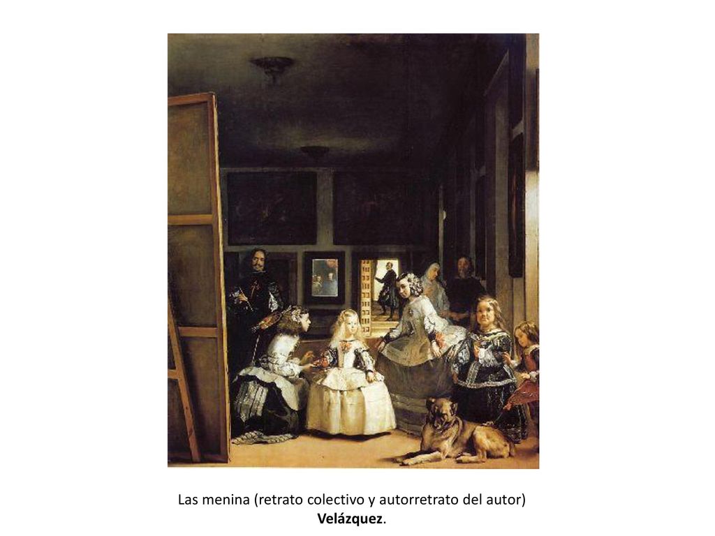Las menina (retrato colectivo y autorretrato del autor) Velázquez.