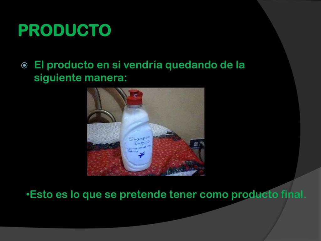 PRODUCTO El producto en si vendría quedando de la siguiente manera: