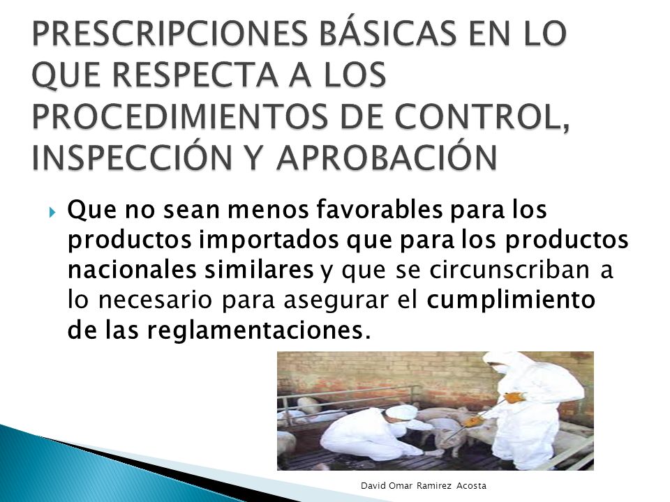 prescripciones básicas en lo que respecta a los procedimientos de control, inspección y aprobación