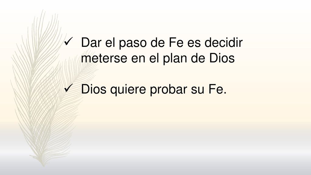 Dar el paso de Fe es decidir meterse en el plan de Dios