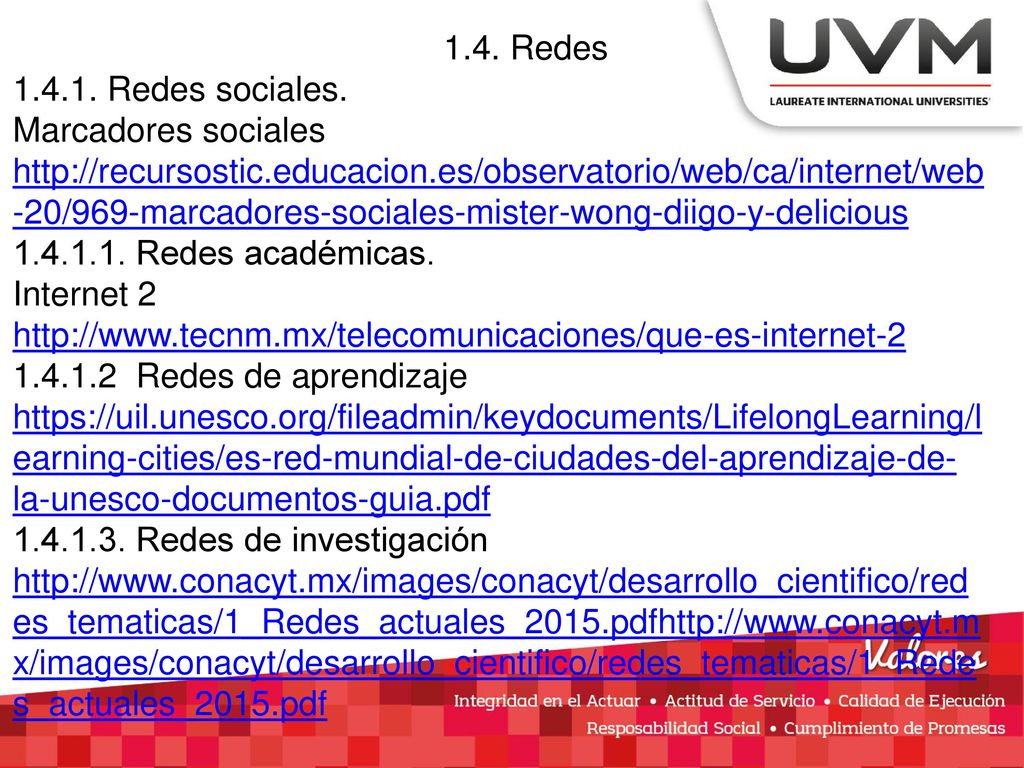 1.4. Redes Redes sociales. Marcadores sociales.