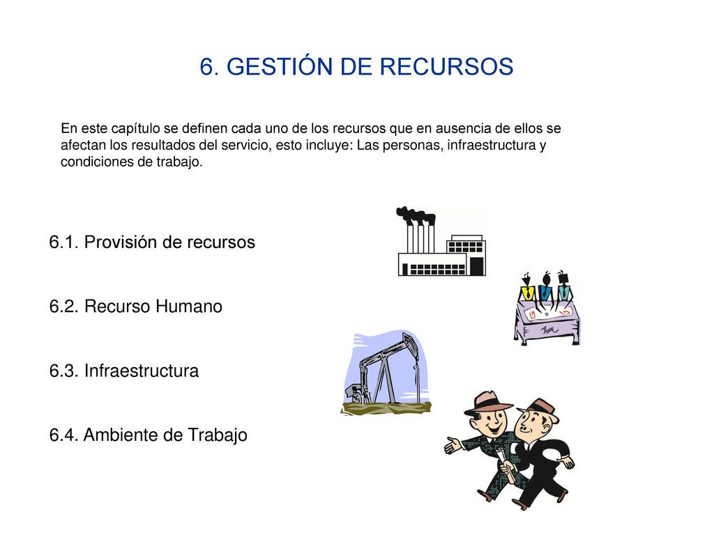 6. GESTIÓN DE RECURSOS 6.1. Provisión de recursos 6.2. Recurso Humano