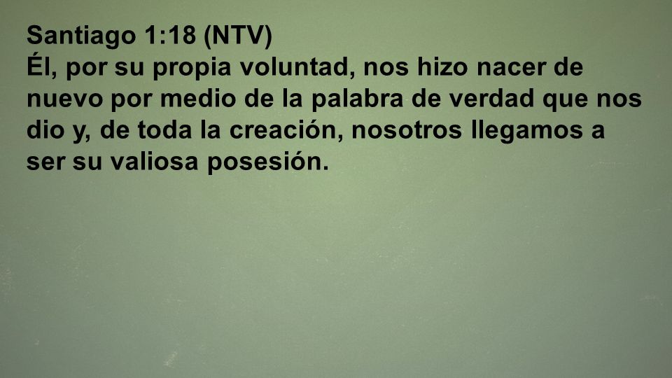 Santiago 1:18 (NTV)