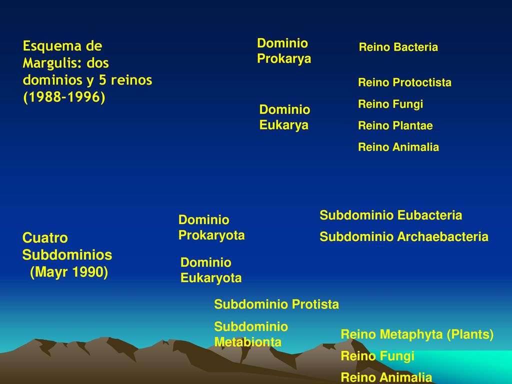 Esquema de Margulis: dos dominios y 5 reinos ( )