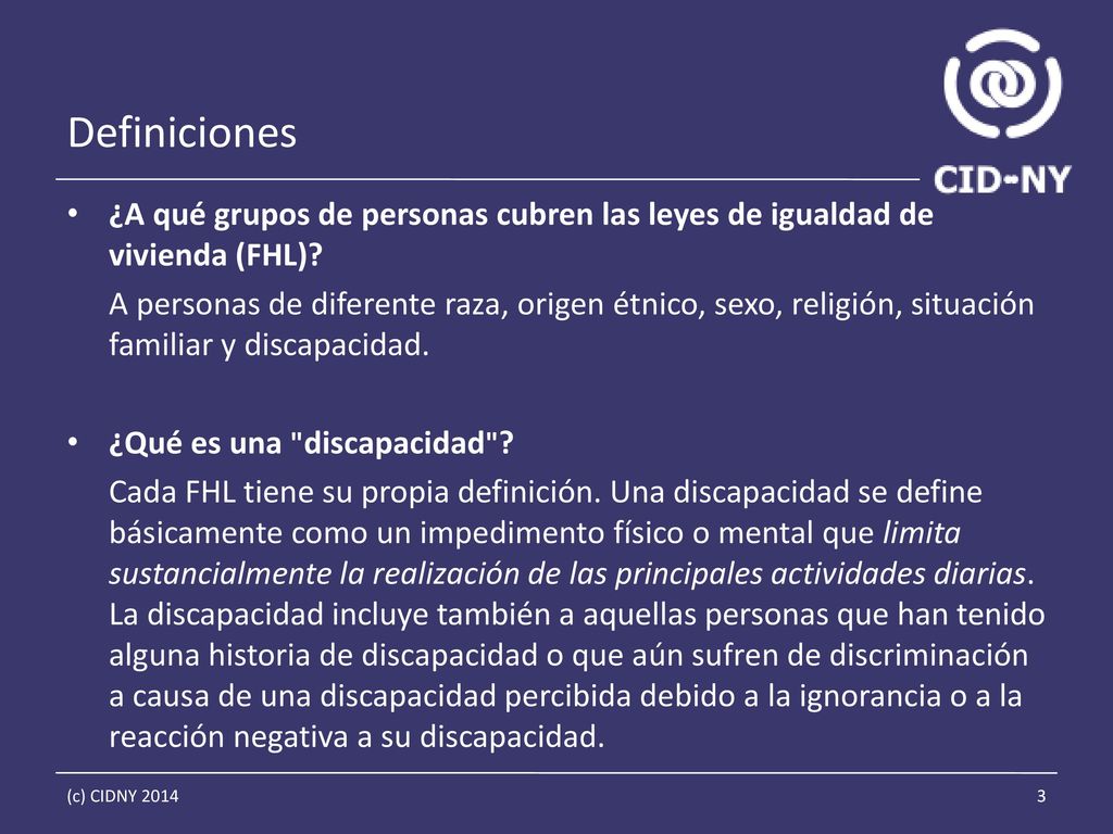 Definiciones ¿A qué grupos de personas cubren las leyes de igualdad de vivienda (FHL)