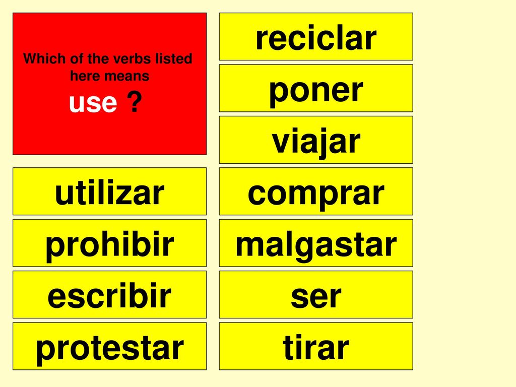 Which of the verbs listed