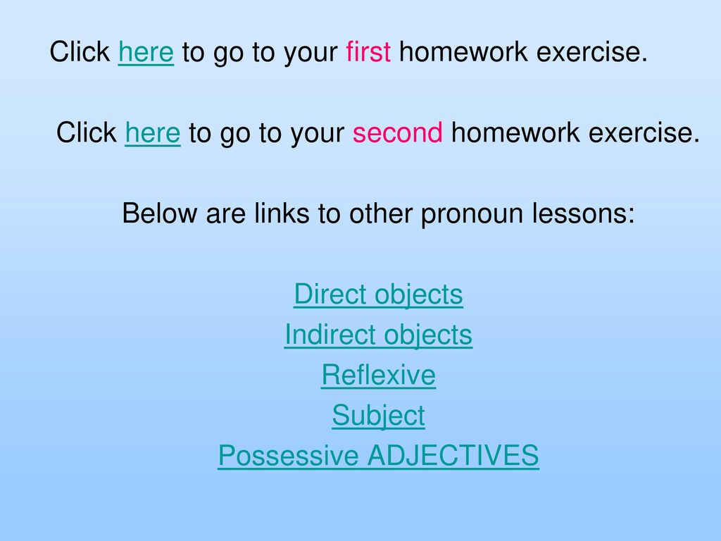 Click here to go to your first homework exercise.