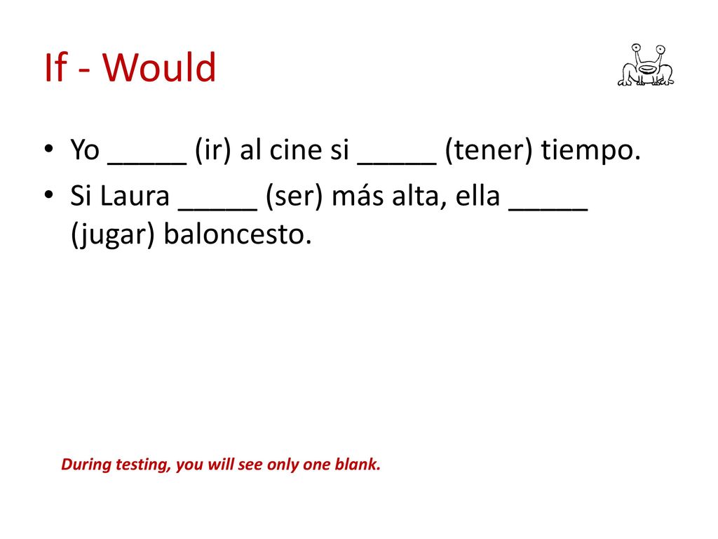 If - Would Yo _____ (ir) al cine si _____ (tener) tiempo.