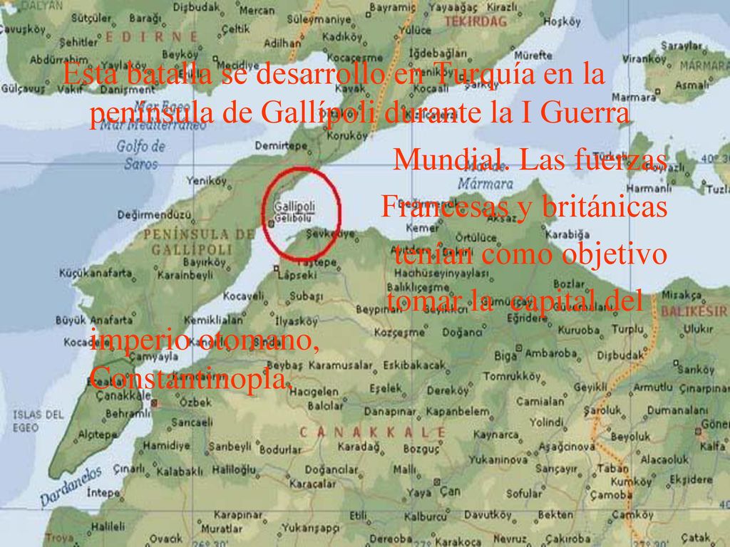 Esta batalla se desarrollo en Turquía en la península de Gallípoli durante la I Guerra