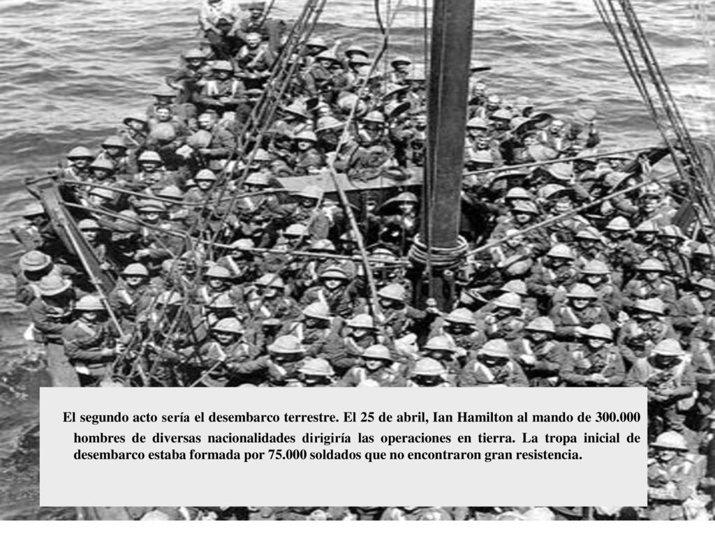 El 19 de febrero de 1915 se inicia la batalla de Galllipoli con un bombardeo naval que pese a aniquilar algunas guarniciones turcas no logra sus objetivos.