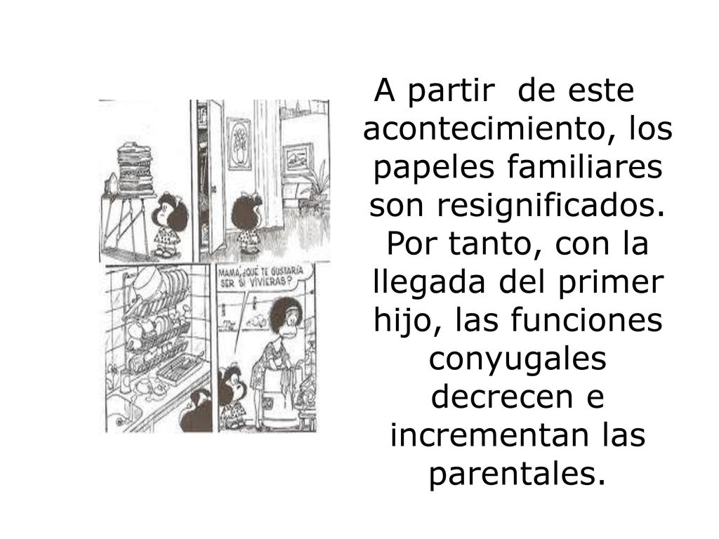A partir de este acontecimiento, los papeles familiares son resignificados.