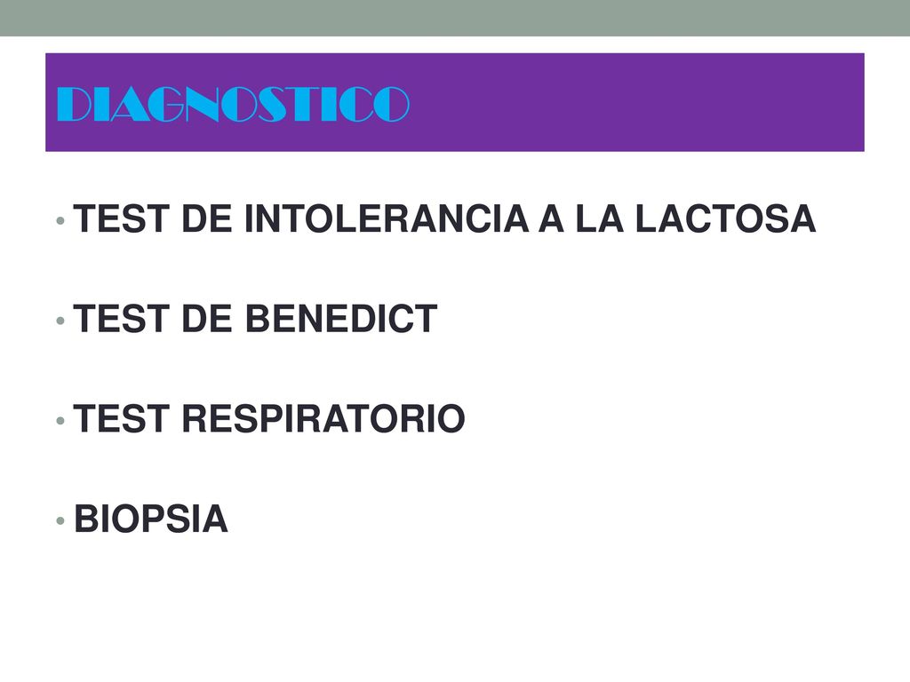 DIAGNOSTICO TEST DE INTOLERANCIA A LA LACTOSA TEST DE BENEDICT