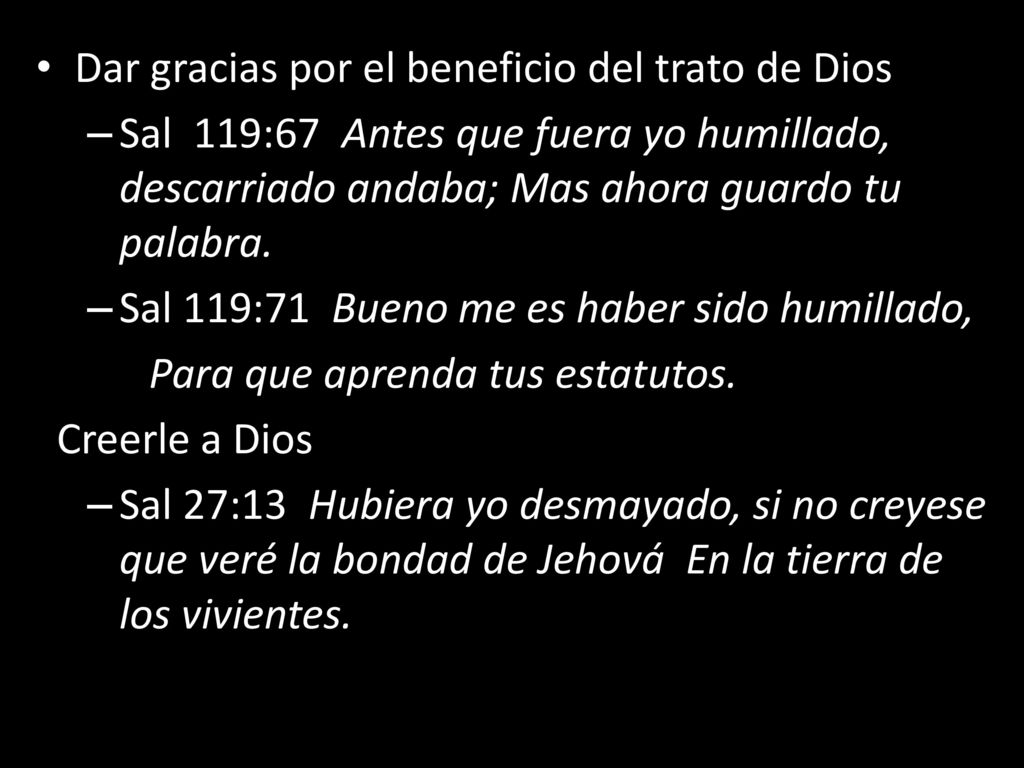 Dar gracias por el beneficio del trato de Dios