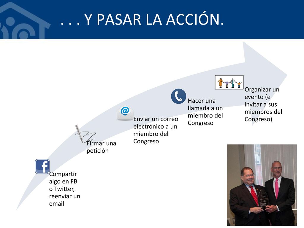 . . . Y PASAR LA ACCIÓN. Compartir algo en FB o Twitter, reenviar un  . Firmar una petición.