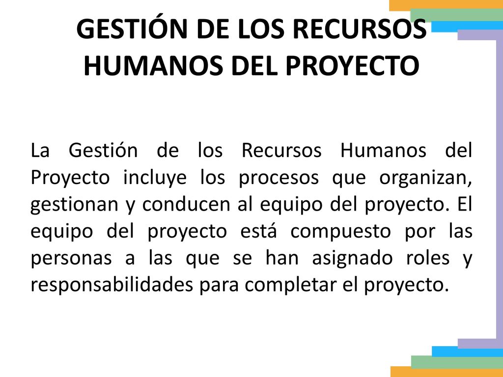 GESTIÓN DE LOS RECURSOS HUMANOS DEL PROYECTO