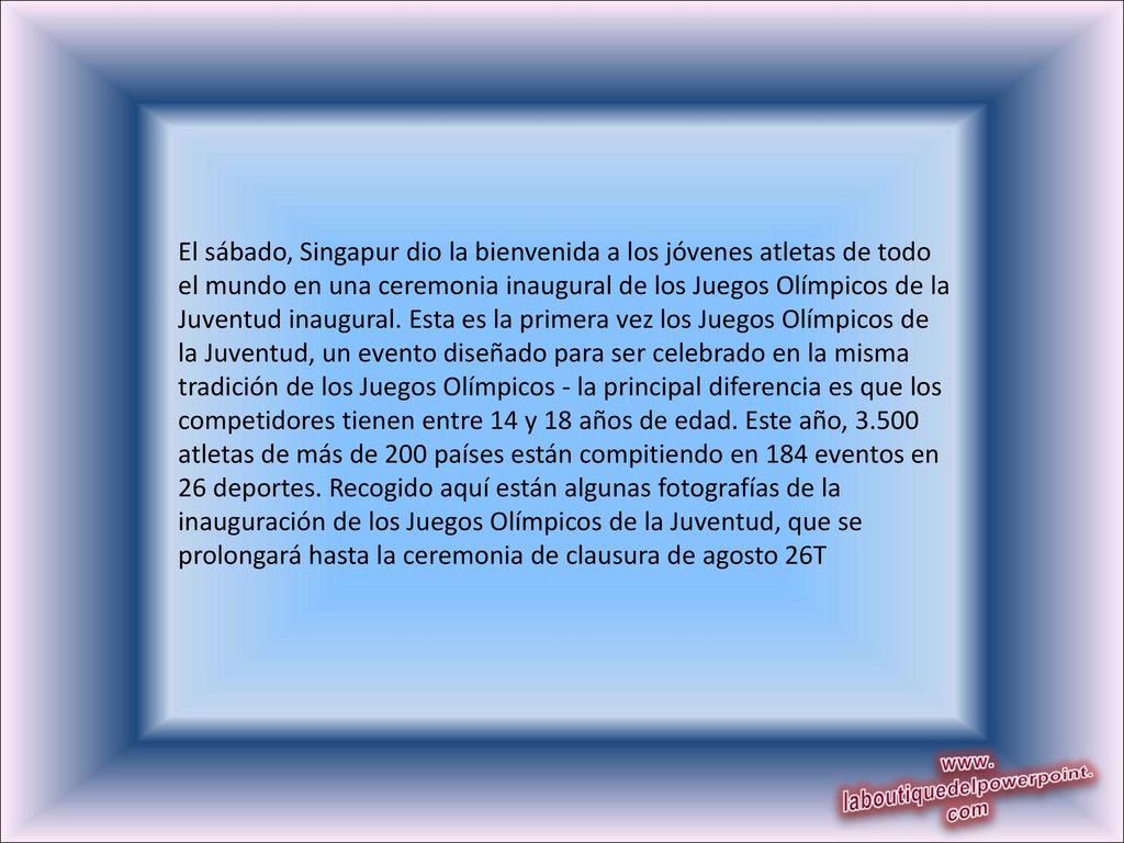 El sábado, Singapur dio la bienvenida a los jóvenes atletas de todo el mundo en una ceremonia inaugural de los Juegos Olímpicos de la Juventud inaugural.