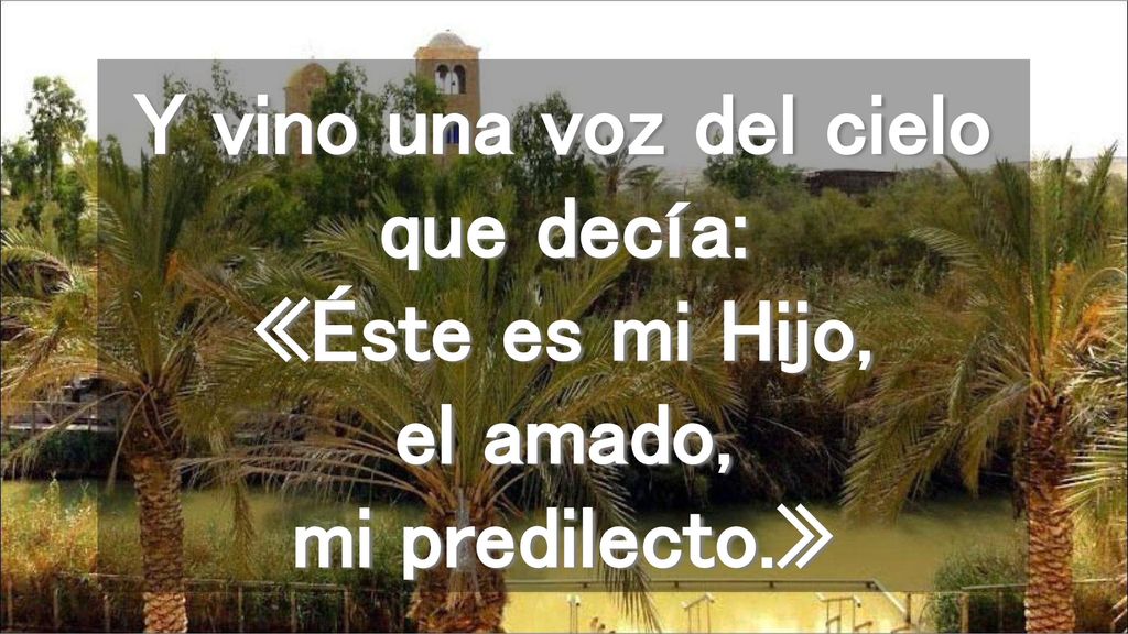 Y vino una voz del cielo que decía: «Éste es mi Hijo, el amado, mi predilecto.»