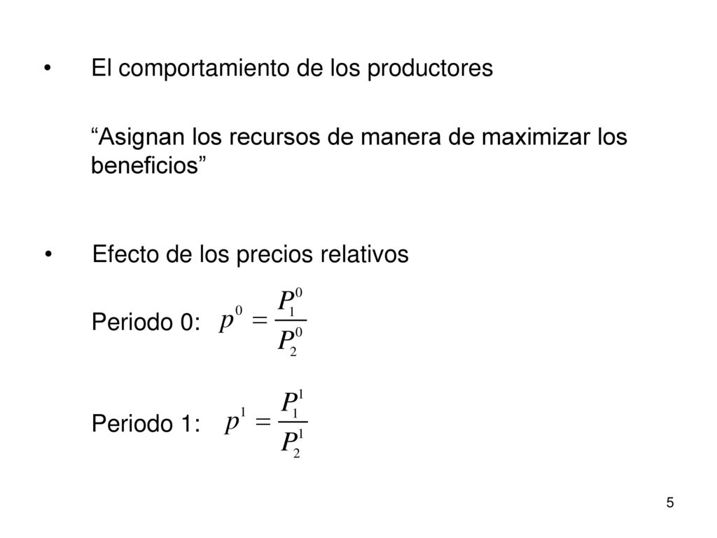 El comportamiento de los productores