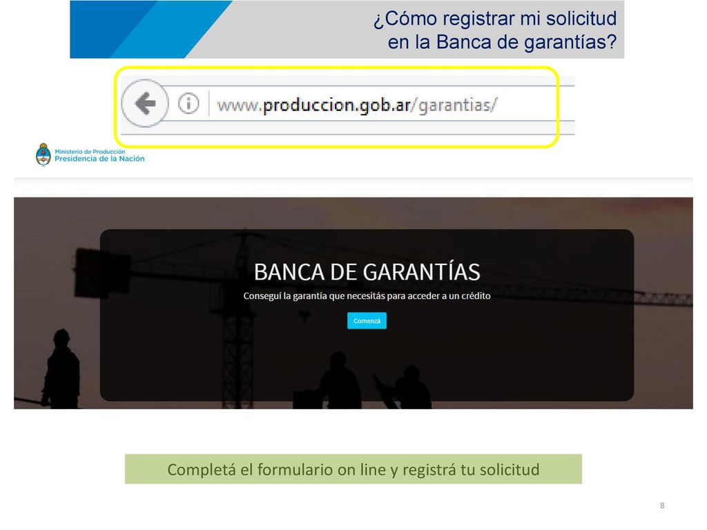 Completá el formulario on line y registrá tu solicitud