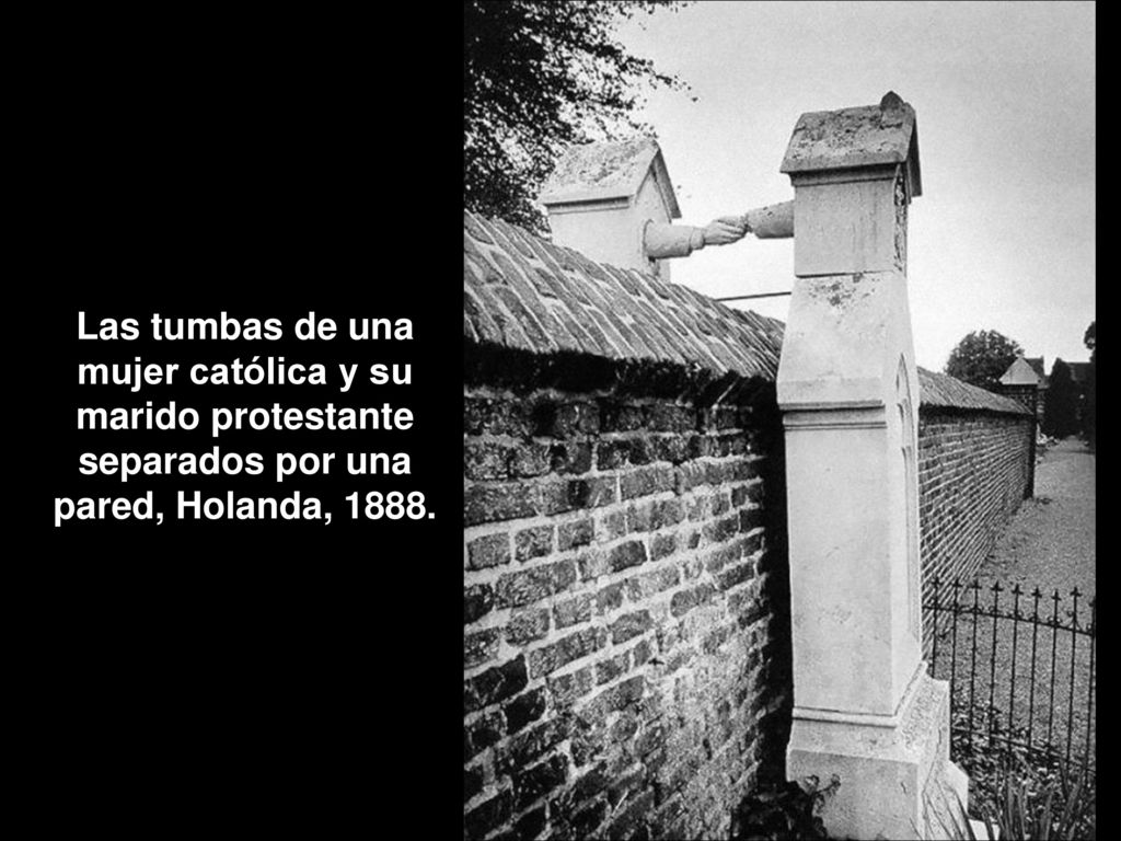 Las tumbas de una mujer católica y su marido protestante