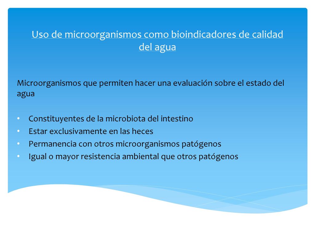 Uso de microorganismos como bioindicadores de calidad del agua