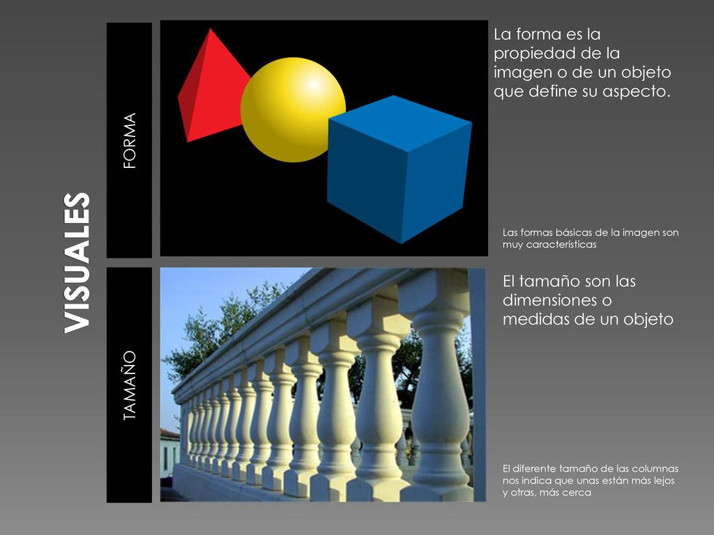 VISUALES FORMA. La forma es la propiedad de la imagen o de un objeto que define su aspecto. Las formas básicas de la imagen son muy características.