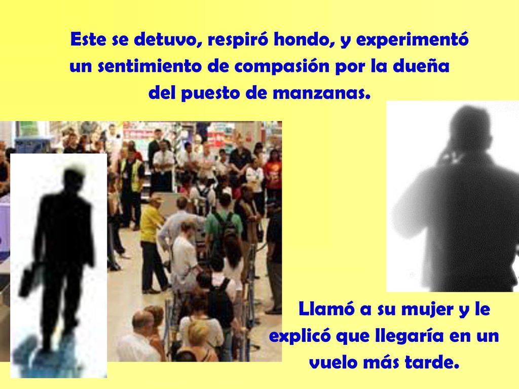 un sentimiento de compasión por la dueña del puesto de manzanas.