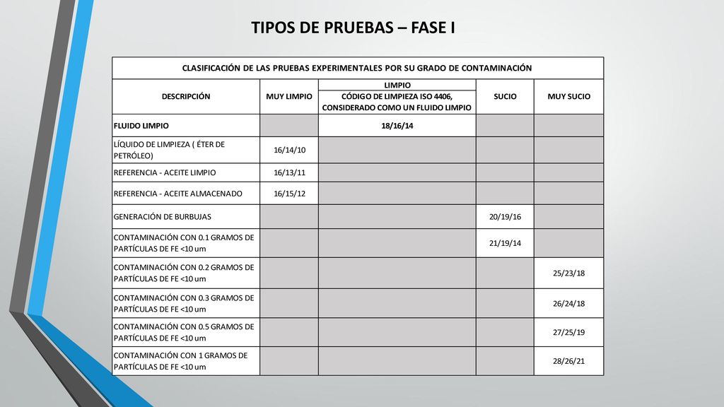 TIPOS DE PRUEBAS – FASE I