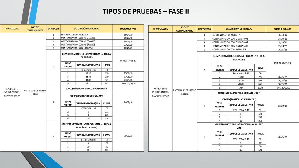 TIPOS DE PRUEBAS – FASE II