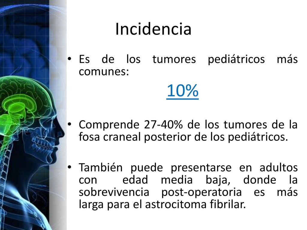 Incidencia 10% Es de los tumores pediátricos más comunes: