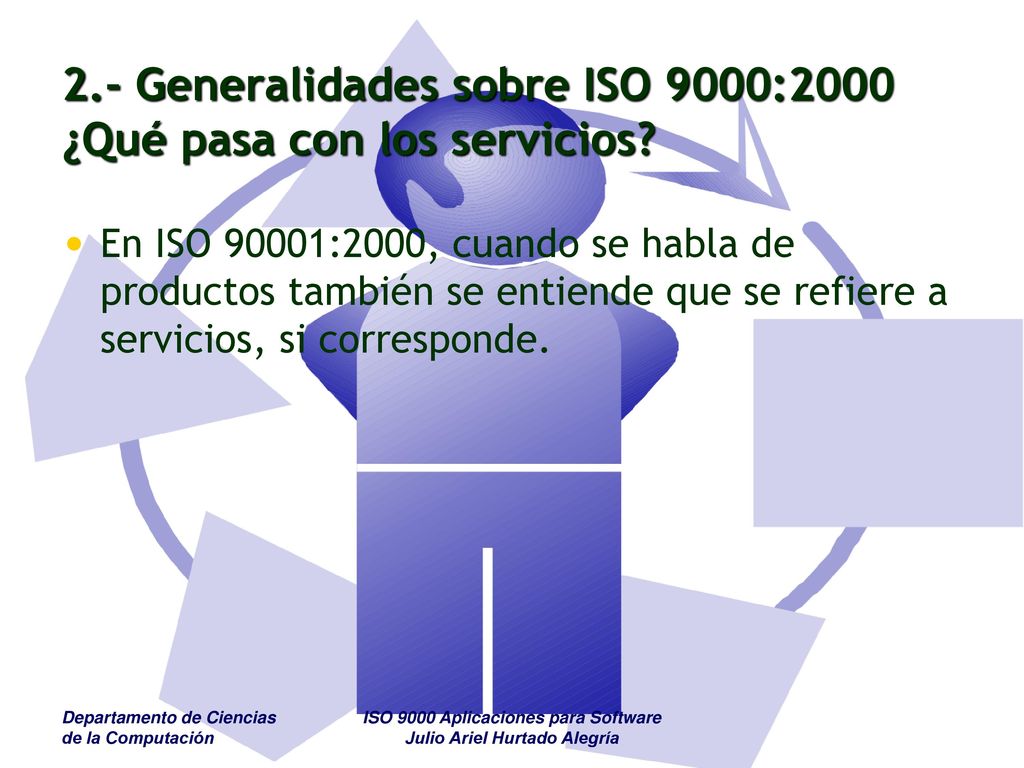 2.- Generalidades sobre ISO 9000:2000 ¿Qué pasa con los servicios